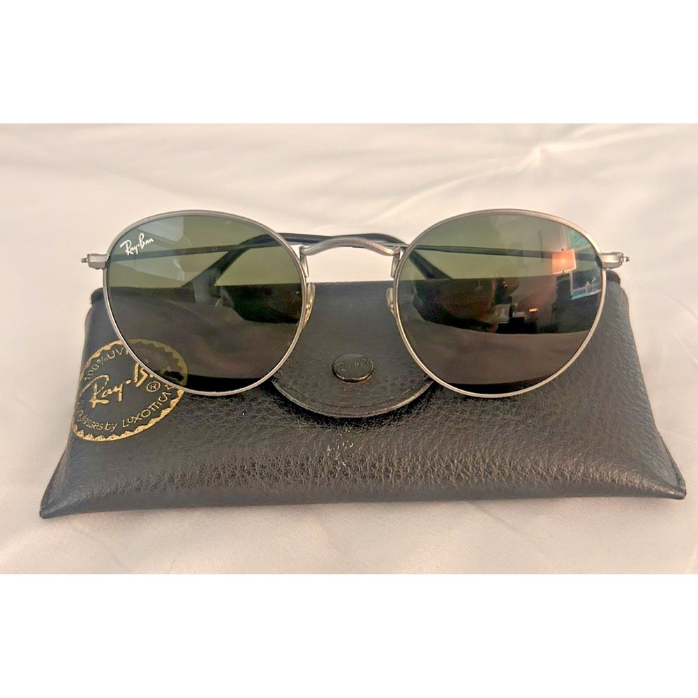 Ray-Ban Sunglasses RB3447 Round Metal Gunmetal Frame Classic Lenses 50mm Unisex
